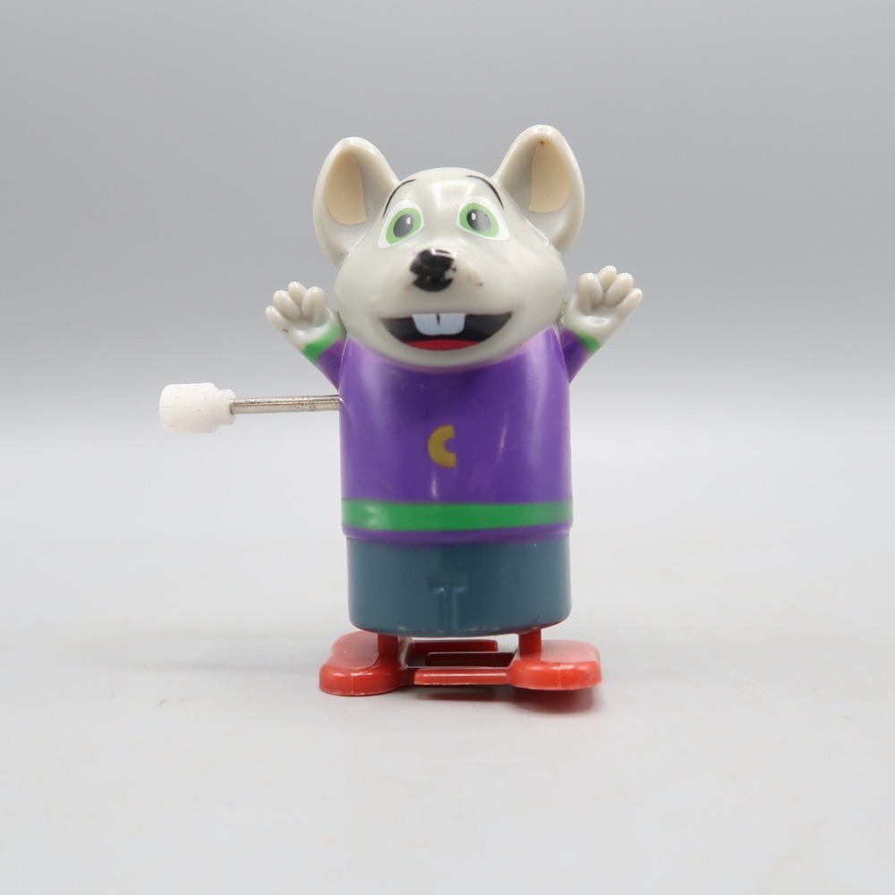 Vintage Chuck E Cheese Limited Ed Prize Walking Wind Up Toy Mouse Figure‎